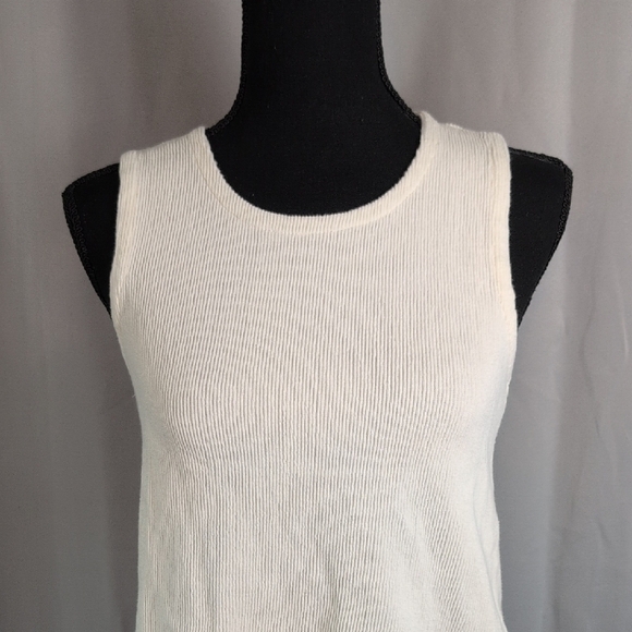 Madewell Cream Ribbed Sleeveless Tank Top - Picture 6 of 9